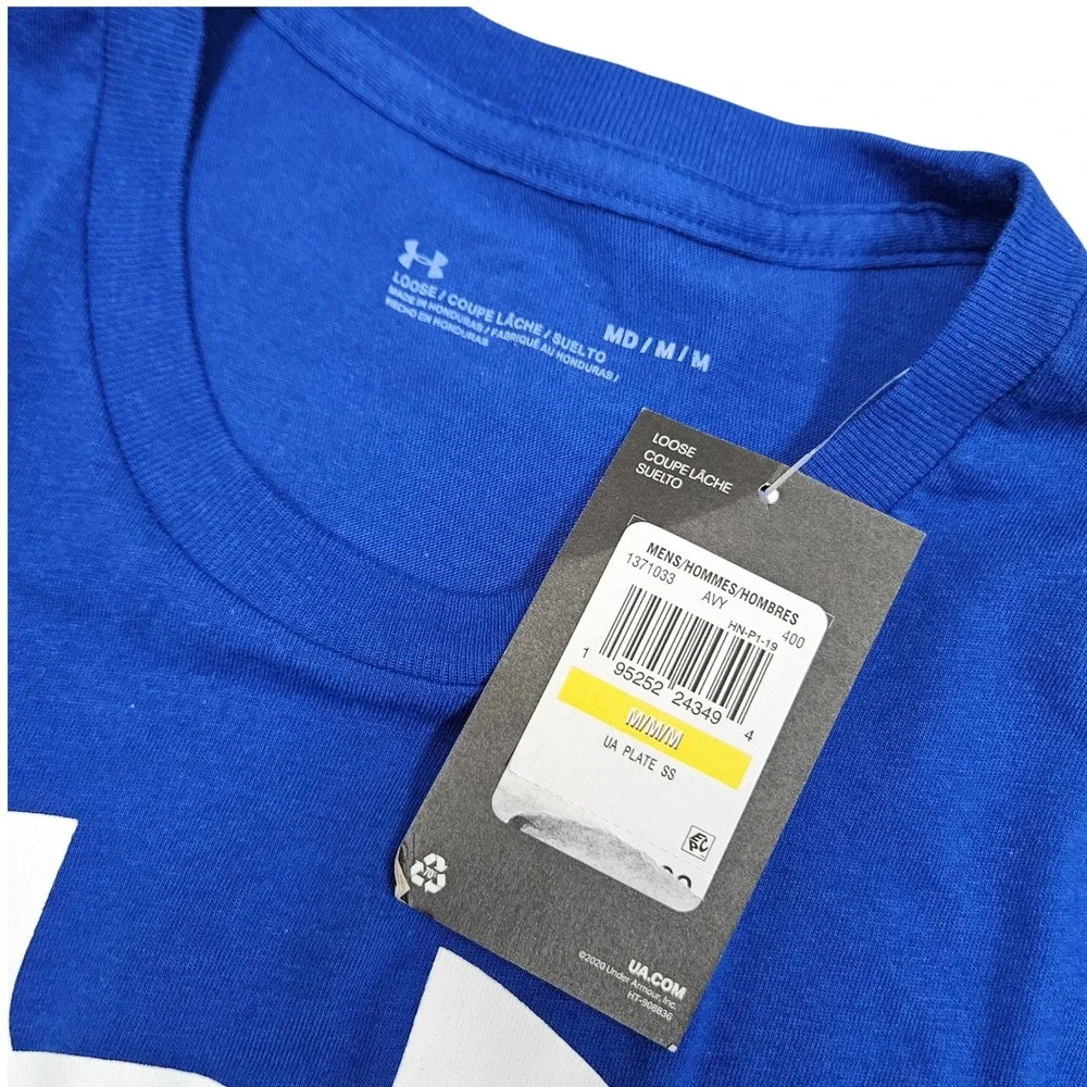 Under Armour Graphic Tee Mens M Blue‎ Home Plate Baseball Athletic Shirt Sports